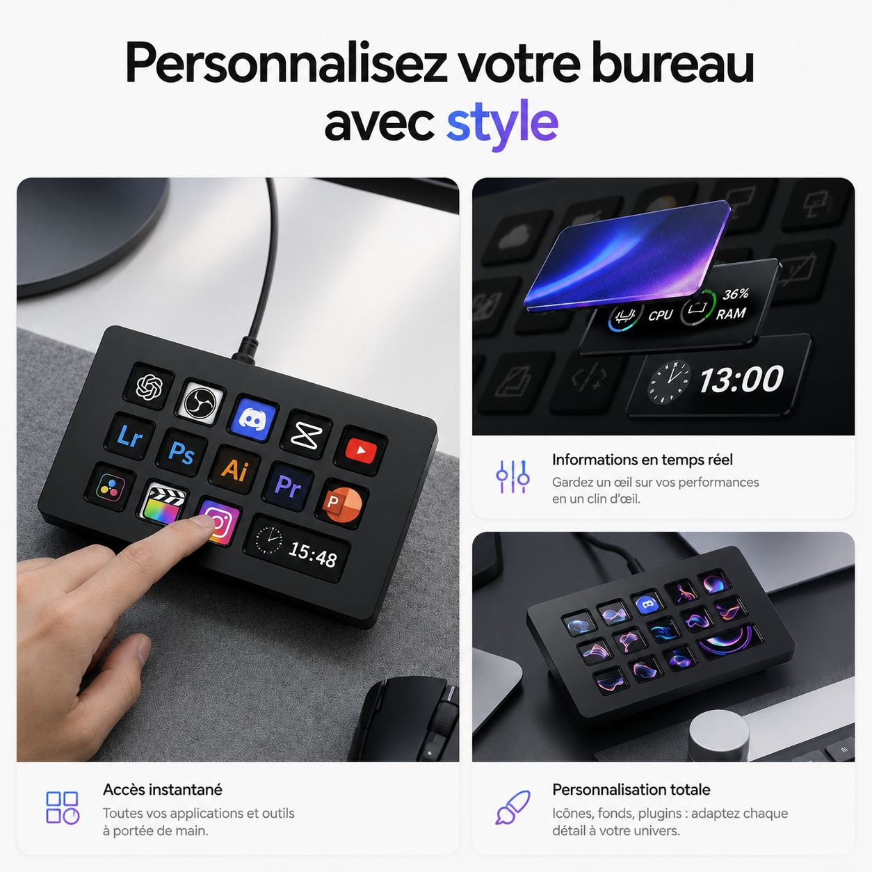 StreamHub Pro Deck OBS & hub USB Gaming