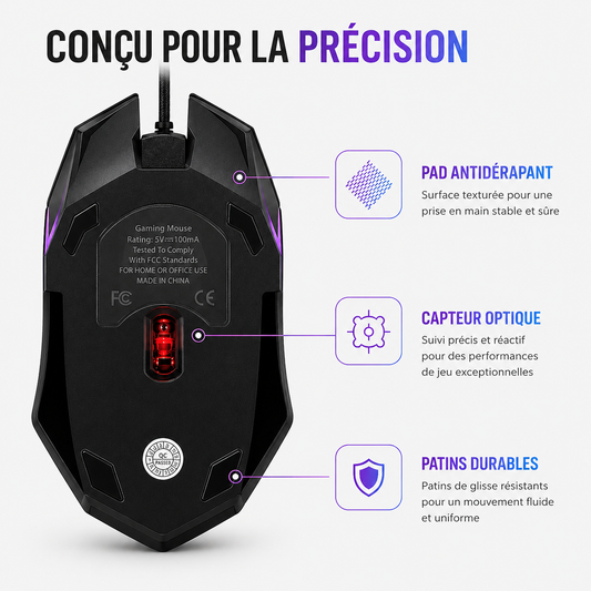 VortexMouse USB Souris Filaire 1600 DPI