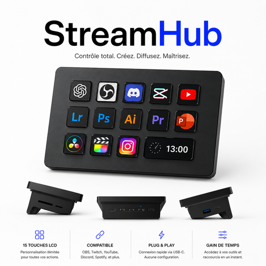 StreamHub Pro Deck OBS & hub USB Gaming