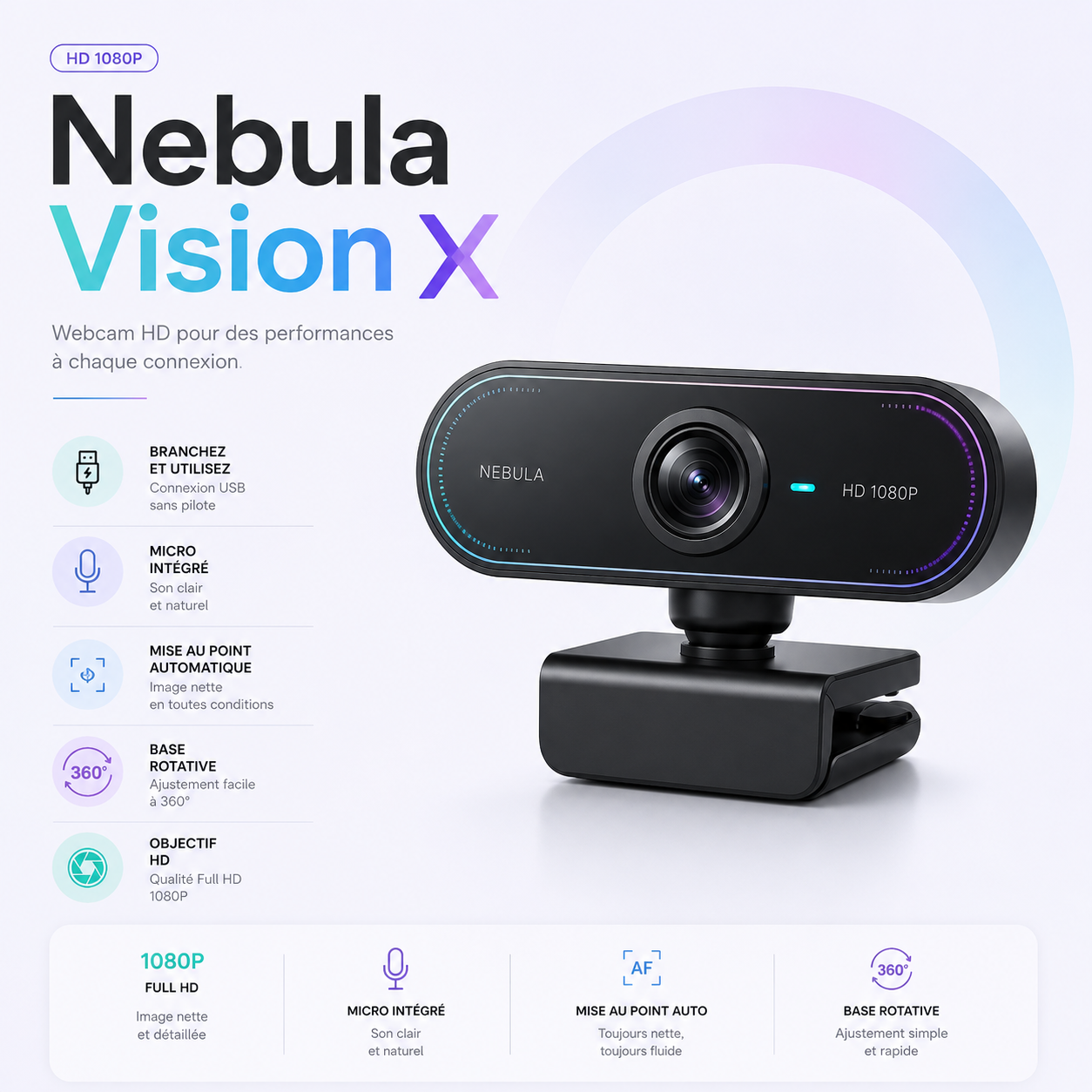 Nebula Vision X Webcam avec Micro