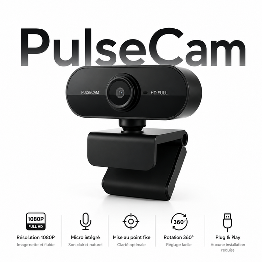 PulseCam 4K Webcam HD avec micro intégré
