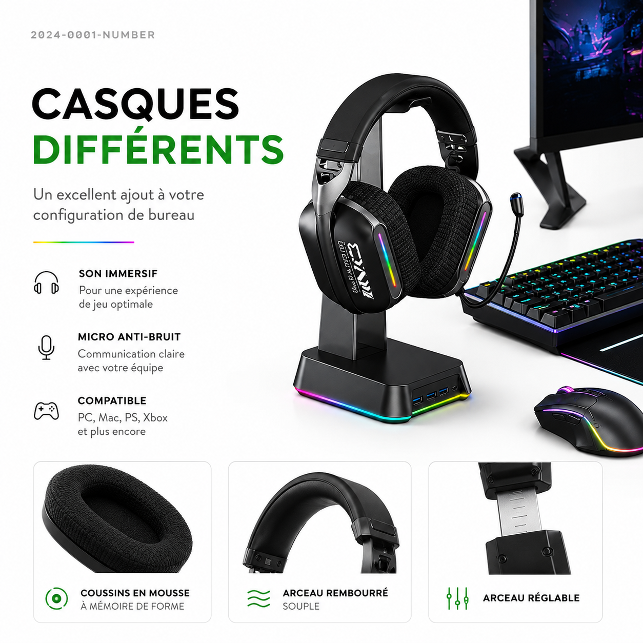 PhantomHead X Casque Gaming RGB