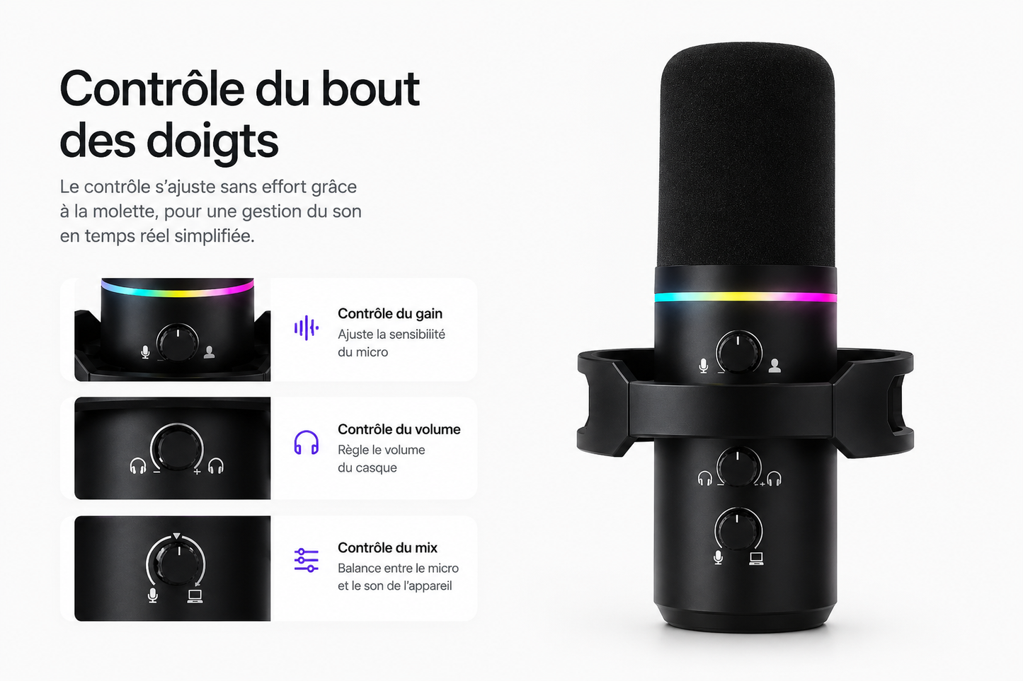 VibeCast X Micro dynamique RGB Gaming