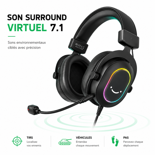 Nebula X7 Casque Gaming Surround RGB