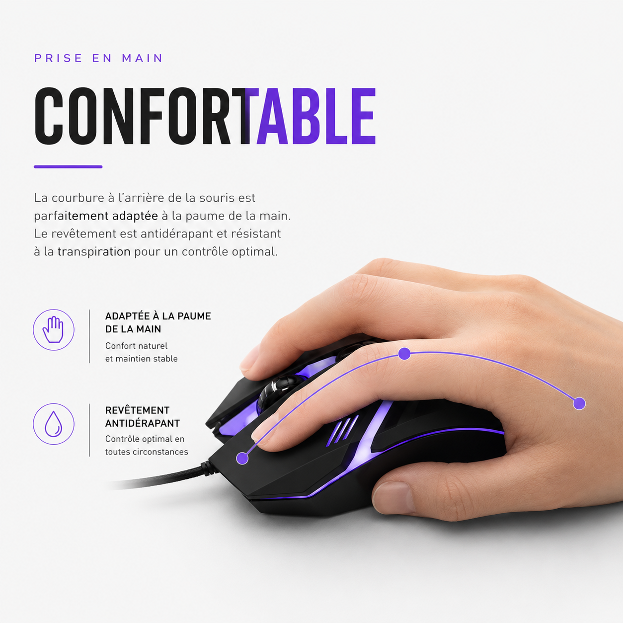 VortexMouse USB Souris Filaire 1600 DPI