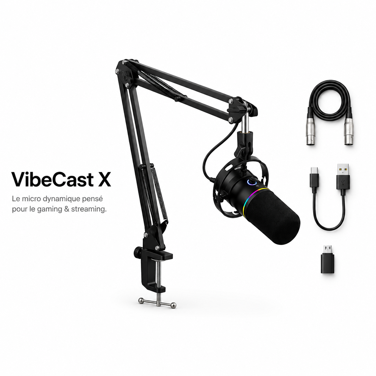 VibeCast X Micro dynamique RGB Gaming