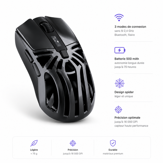 ShadowMouse RGB  Souris Sans-Fil 12000 DPI