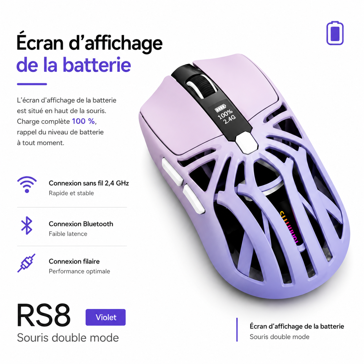 ShadowMouse RGB  Souris Sans-Fil 12000 DPI